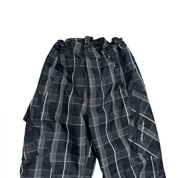 Obermeyer Kids Plaid Snow Pants Black and White Skiing Snowboard Size 12 Winter - Picture 3 of 9